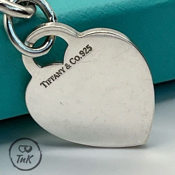 Tiffany & Co. Heart Tag Charm Initials “JSL” - Bracelet 8" Sterling Silver Round - Picture 4 of 16